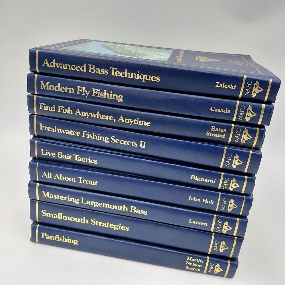 North American Fishing Club NAFC Hardcover Book Lot 9 Bass Trout Fishing Angler